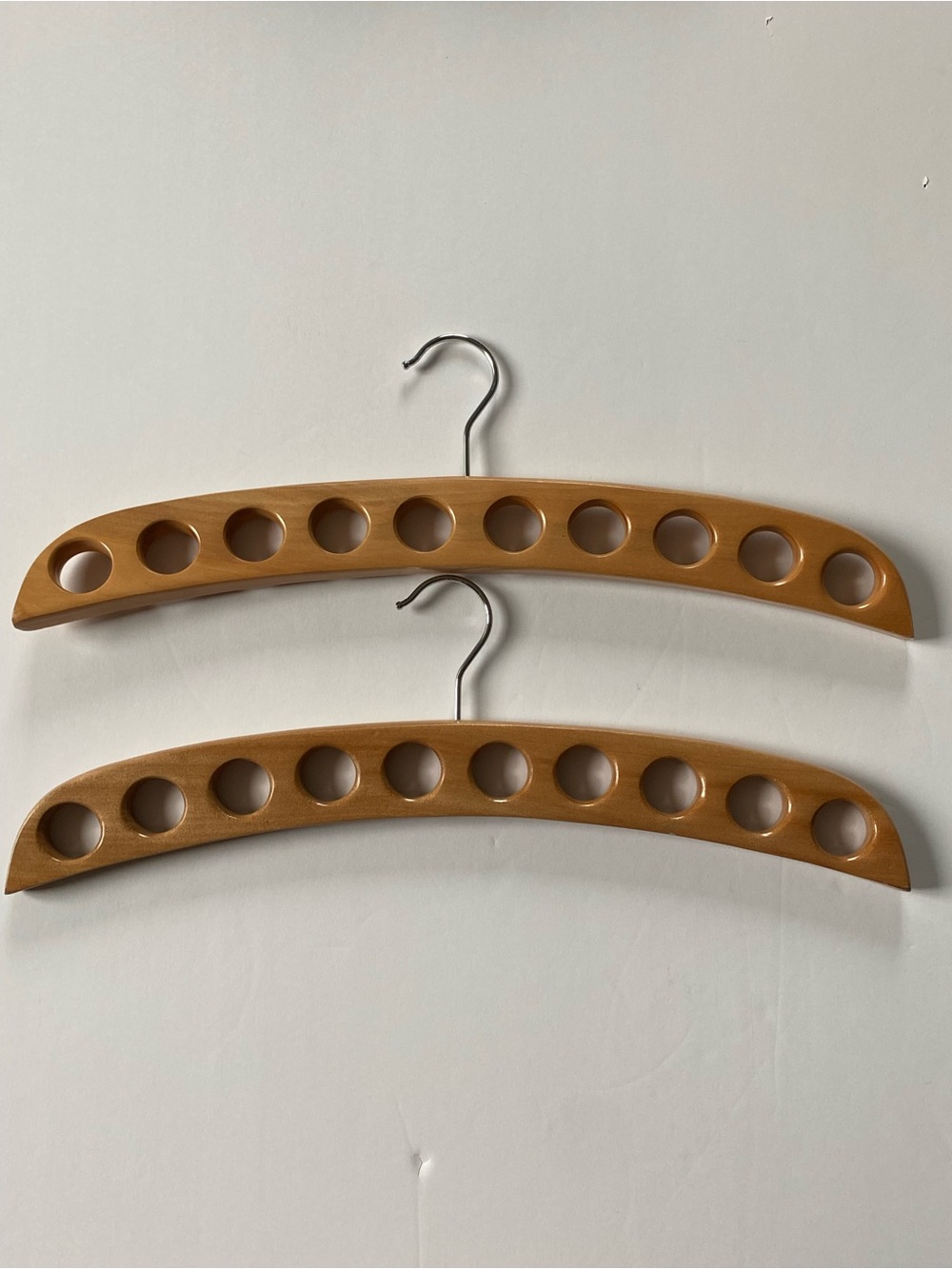 Wooden Scarf Hander Holder Set Of 2 Solid Wood Vintage 10 Holes Organization